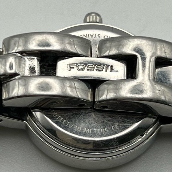 FOSSIL Silver and Blue Ladies Watch Working - Picture 6 of 7